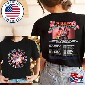 Red Hot Chili Peppers Tour T-Shirt Ver 2 Shirt Rhcp Concert T-shirt 2 Sided